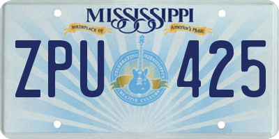 MS license plate ZPU425