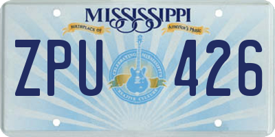 MS license plate ZPU426