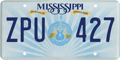 MS license plate ZPU427