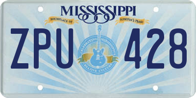 MS license plate ZPU428