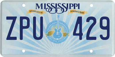MS license plate ZPU429
