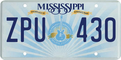 MS license plate ZPU430