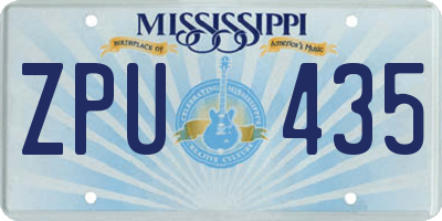 MS license plate ZPU435