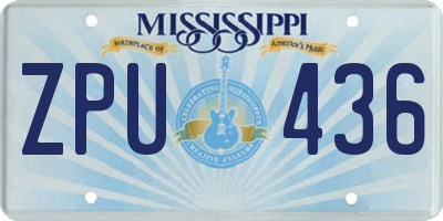 MS license plate ZPU436