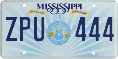 MS license plate ZPU444