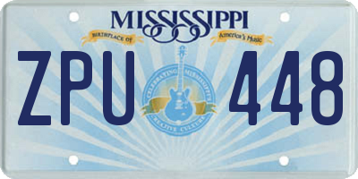 MS license plate ZPU448
