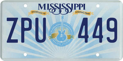 MS license plate ZPU449