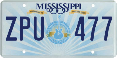 MS license plate ZPU477