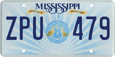 MS license plate ZPU479