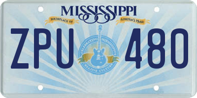 MS license plate ZPU480