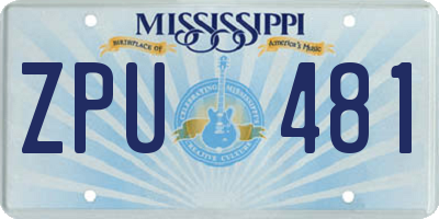 MS license plate ZPU481