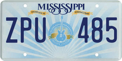 MS license plate ZPU485
