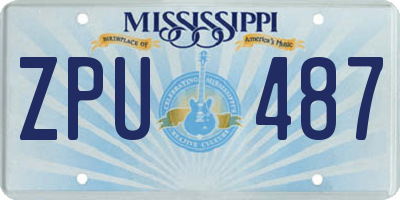 MS license plate ZPU487
