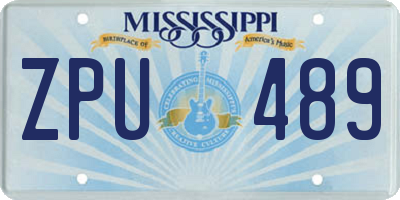 MS license plate ZPU489