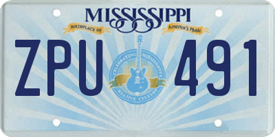MS license plate ZPU491