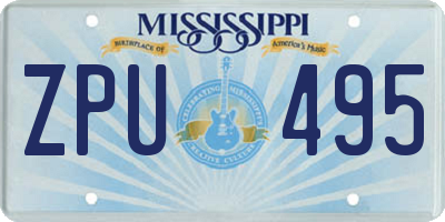 MS license plate ZPU495