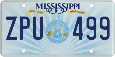 MS license plate ZPU499