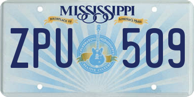 MS license plate ZPU509
