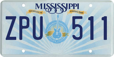 MS license plate ZPU511