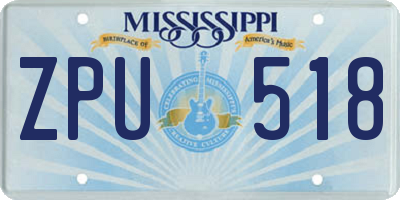 MS license plate ZPU518