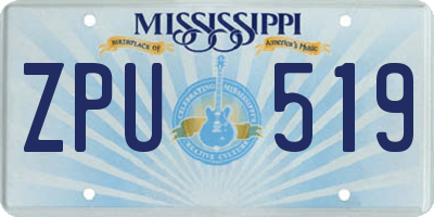 MS license plate ZPU519