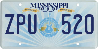 MS license plate ZPU520