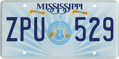 MS license plate ZPU529