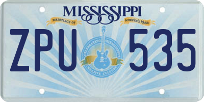 MS license plate ZPU535