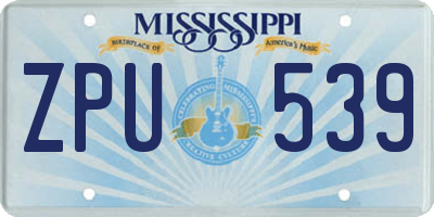 MS license plate ZPU539