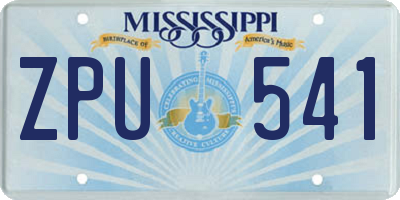 MS license plate ZPU541