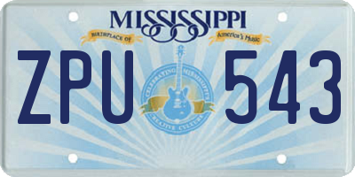 MS license plate ZPU543