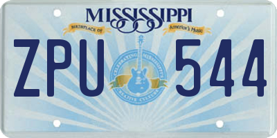 MS license plate ZPU544