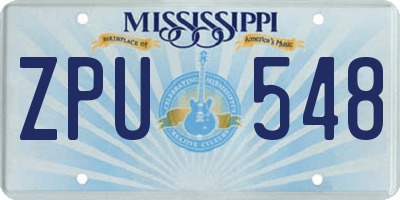 MS license plate ZPU548