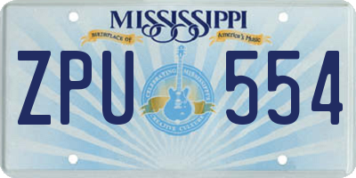 MS license plate ZPU554