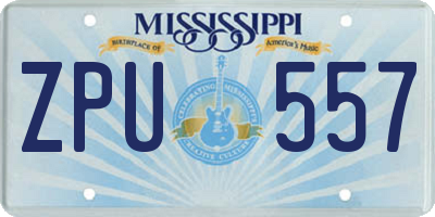 MS license plate ZPU557