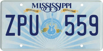 MS license plate ZPU559