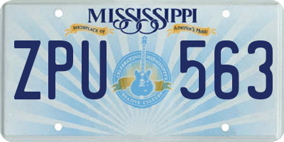 MS license plate ZPU563