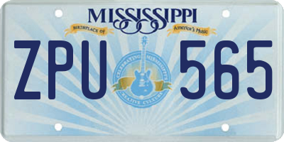 MS license plate ZPU565