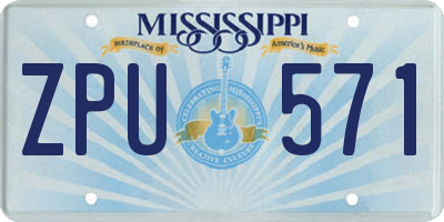 MS license plate ZPU571