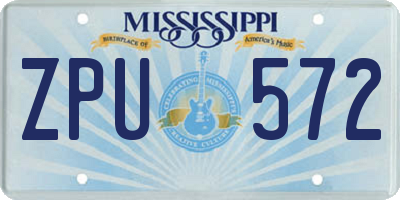 MS license plate ZPU572