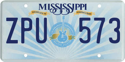 MS license plate ZPU573