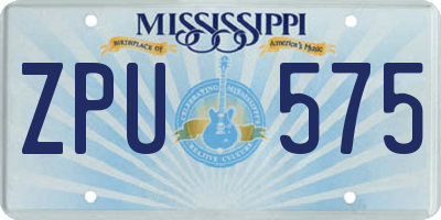 MS license plate ZPU575