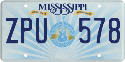 MS license plate ZPU578