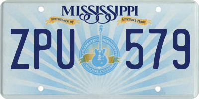 MS license plate ZPU579