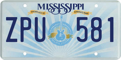 MS license plate ZPU581