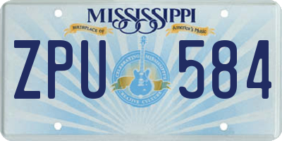 MS license plate ZPU584