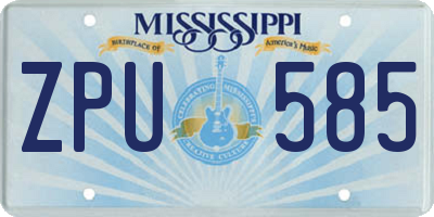 MS license plate ZPU585