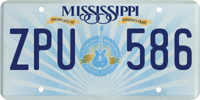 MS license plate ZPU586