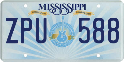 MS license plate ZPU588