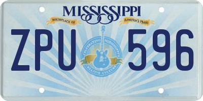 MS license plate ZPU596